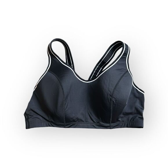 Cacique Women’s Sport Bra Size 44C  Black Adjustable straps - Picture 1 of 4